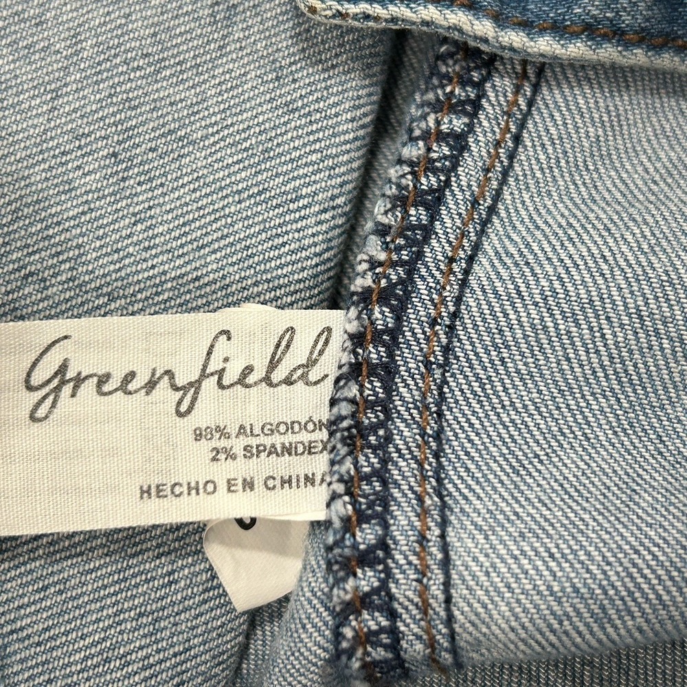 Greenfield Denim Jacket L Boho Festival Indie Western Embroidered Aztec Tassel - Picture 9 of 9